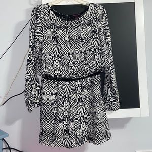 Black and White Long sleeve Romper